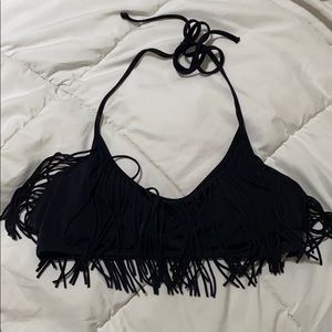 PINK VS Black Fringe Bikini Top Size L